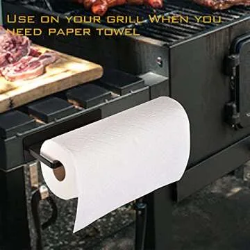 EASTTOWEST Magnetic Paper Towel Holder,Black Towel Bar Rack for Refrigerator BBQ Grills Griddles Toolbox RVs Tailgates,Heavy Duty Strong Magnet Backing,12”(L) x 3”(H),Fit All US Paper Roll