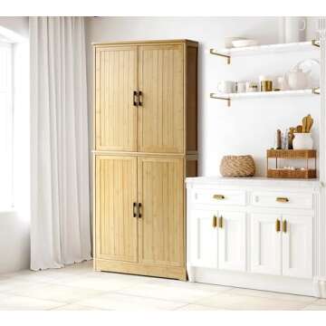Eco-Friendly VEIKOU Kitchen Pantry Cabinet with Storage