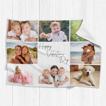 inkArts Personalized Blankets with Photos, Custom Blankets with Photos, Personalized Photo Blankets Using My Own Photo, Personalized Valentines Day Gifts for Mom, Kid, Him, Her