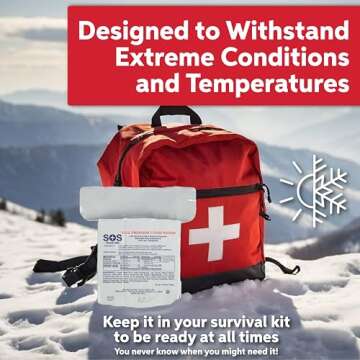 S.O.S. Rations Emergency 3600 Calorie Food Bar - 3 Day / 72 Hour Package with 5 Year Shelf Life- 5 Packs