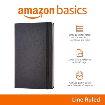 Amazon Basics Classic Grid Notebook - 240 Pages Hardcover