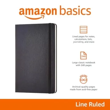 Amazon Basics Classic Grid Notebook - 240 Pages Hardcover