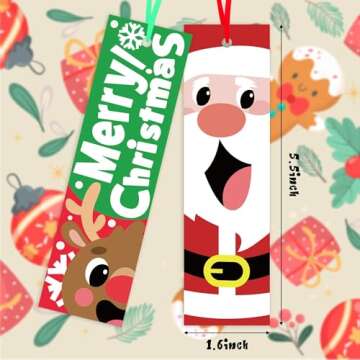 Haooryx Christmas Santa DIY Coloring Bookmarks 72pcs