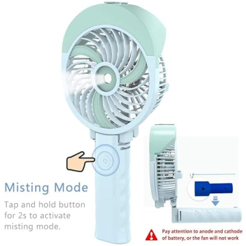 Handheld Misting Fan with 55ml Water Tank for Summer