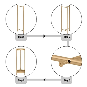 Fashionoda 30" Stylish Gold Plant Stand for Indoor & Outdoor