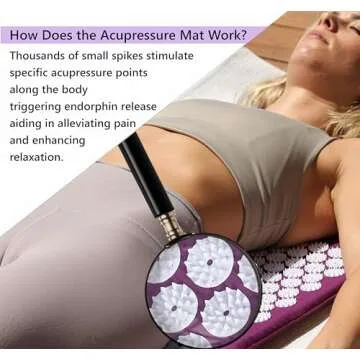 Acupressure Mat & Pillow Set - Acupressure Therapy for Back and Neck Pain Relief, Sciatica, and Pres...