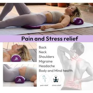 Acupressure Mat & Pillow Set - Acupressure Therapy for Back and Neck Pain Relief, Sciatica, and Pressure Point Aches Ideal Acupuncture Mat for Sleeping Aid & Recovery