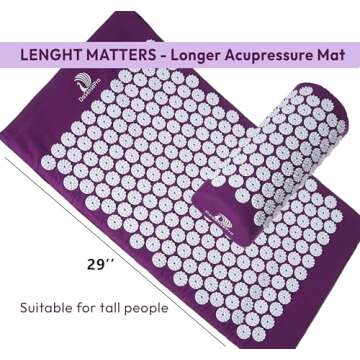 Acupressure Mat & Pillow Set - Acupressure Therapy for Back and Neck Pain Relief, Sciatica, and Pressure Point Aches Ideal Acupuncture Mat for Sleeping Aid & Recovery