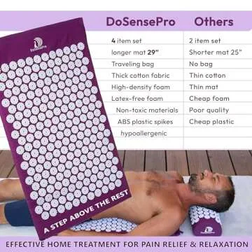 Acupressure Mat & Pillow Set - Acupressure Therapy for Back and Neck Pain Relief, Sciatica, and Pressure Point Aches Ideal Acupuncture Mat for Sleeping Aid & Recovery