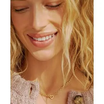 gorjana Women's Parker Mini Heart Necklace, 18K Gold Plated, Cable Chain, Interlocking Double Open Hearts, Infinity Charm