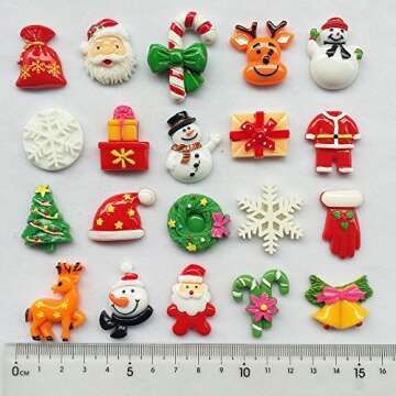 Dandan DIY 20pcs Mix Lots Christmas Tree Snow Beer Resin Flatback Button Art Album Flatback Scrapboo...