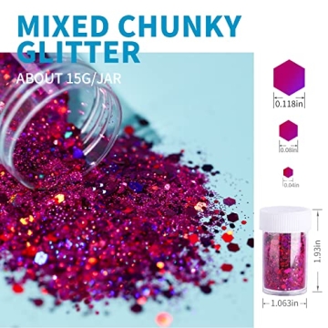 LEOBRO Glitter Set – 18 Color Chunky Glitter for Crafts