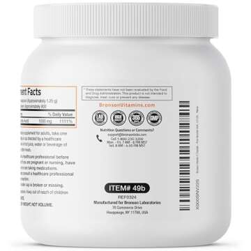 Vitamin C Powder Pure Ascorbic Acid Soluble Fine Non GMO Crystals – Promotes Healthy Immune System and Cell Protection – Powerful Antioxidant - 1 Kilogram (2.2 Lbs)