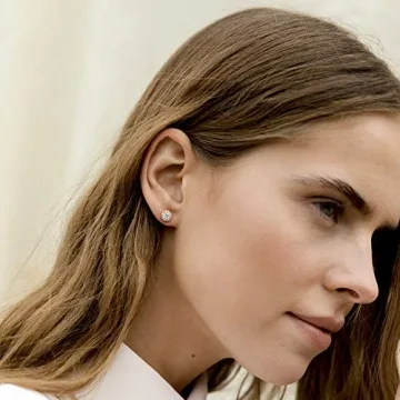 PAVOI Gold Plated Cubic Zirconia Halo Stud Earrings