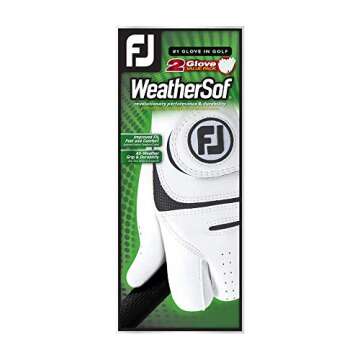 FootJoy Men's WeatherSof 2-Pack Prior Generation Golf Glove White Cadet Medium, Worn on Left Hand