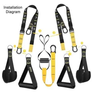 ScandiTech Rraining Kit, Workout Straps for Home, Adjustable Resistance Trainer with Handles, Door Anchor and Carrying Bag for Gym