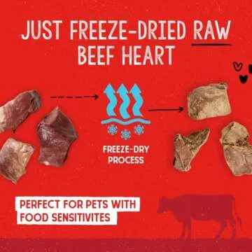 Stella & Chewy's Freeze-Dried Raw Single Ingredient Beef Heart Treats, 3 oz. Bag