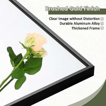 NicBex Full Length Mirror with Stand, 56"x19" Aluminum Alloy Frame Floor Mirror, Black, Shatter-Proof Glass - Free Standing, Leaning Against Wall or Wall-Mounted, for Bedroom Living Room Dressing Room