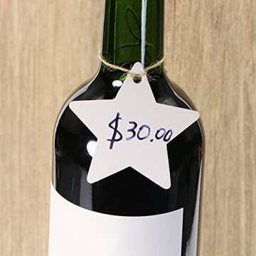 Tupalizy Star Gift Tags Blank Paper Hang Tags Labels with String for Gifts Bags Presents Bridal Shower Christmas Wedding Holiday Party Favors Jars Cans DIY Art Crafts Business, 90PCS (Mixed Color)