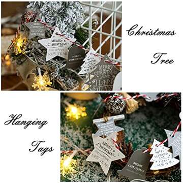 Tupalizy Star Gift Tags Blank Paper Hang Tags Labels with String for Gifts Bags Presents Bridal Shower Christmas Wedding Holiday Party Favors Jars Cans DIY Art Crafts Business, 90PCS (Mixed Color)