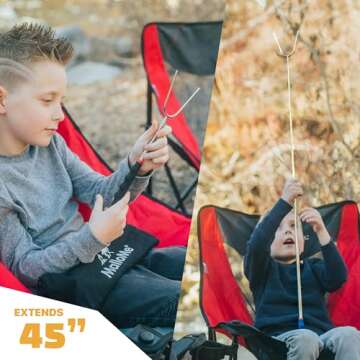 MalloMe Smores Sticks for Fire Pit Extra Long - Marshmallow Roasting Sticks Smores Kit -Smore Skewer...
