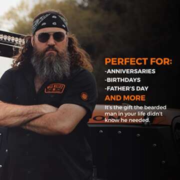 Wild Willies Beard Straightener for Men - 3 Temperature Settings, Tourmaline Ceramic Heated Beard Brush & Hot Comb - Portable, Ionic Technology, Coarse & Curly Hair, 400F - Grooming Tool