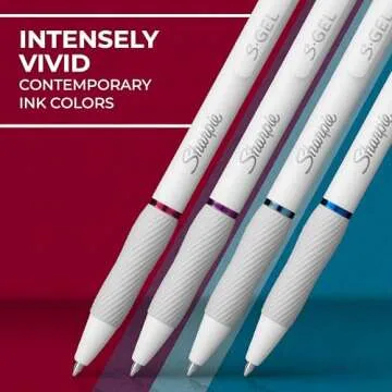 Sharpie S-Gel Pens, Fashion Barrel Gel Ink Pens, Pearl White Body, Medium Point Pens (0.7Mm), Writing Pens, Coloring Pens, Gel Pens For Journaling, Bold Jewel Color Assortment, 4 Count