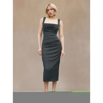 CIDER Women's Summer Midi Dress: Stylish & Comfortable Gray Dress