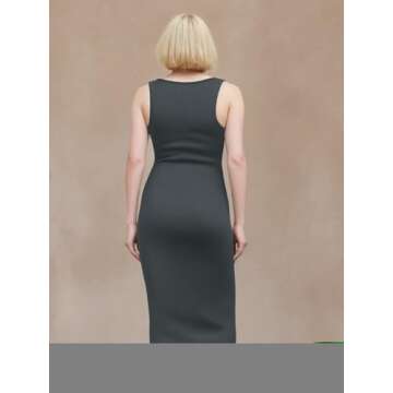 CIDER Women's Summer Midi Dress: Stylish & Comfortable Gray Dress