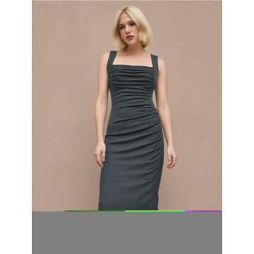 CIDER Women's Summer Midi Dress: Stylish & Comfortable Gray Dress