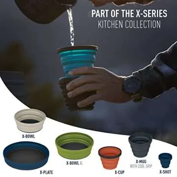 Sea to Summit X-Brew Collapsible Camping Coffee Dripper with Reusable Steel Filter, Pacific Blue