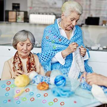 Grevosea 200pcs Knitting Stitch Rings, Colorful Knitting Stitch Markers Plastic Crochet Stitch Markers with Storage Box 100 Large +100 Small Stitch Marker Ring for Sewing Knitting Handmade Crafts