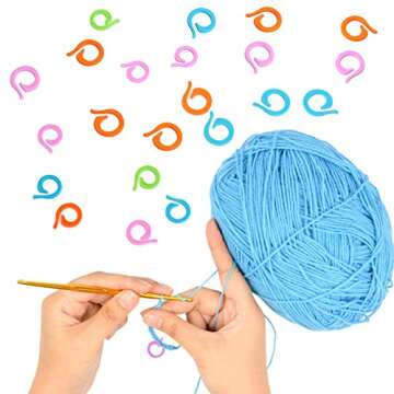 Grevosea 200pcs Knitting Stitch Rings, Colorful Knitting Stitch Markers Plastic Crochet Stitch Markers with Storage Box 100 Large +100 Small Stitch Marker Ring for Sewing Knitting Handmade Crafts