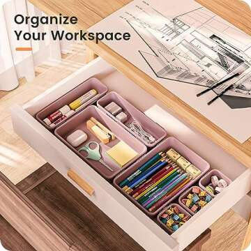 A-LuGei 22PCS Lilac Drawer Organizer for Home & Office