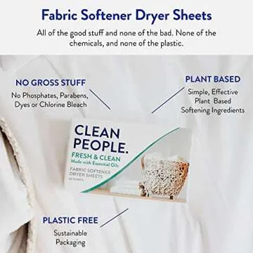 Clean People Fresh Scent Ultra Concentrated Laundry Detergent Sheets 32 count & Fabric Softener Sheets 120 count
