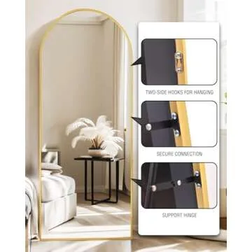 DMWOODFL Elegance Gold Arched Full-Length Mirror - 68 x 26