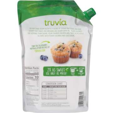 Truvia Cane Sugar Blend, Natural Stevia Sweetener and Cane Sugar, 24 oz (Pack of 4)