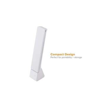 Bostitch Office KT-VLED1810-WHITE Powered Rechargeable Battery LED Desk Lamp, 3 Color Temperatures, Flip Open, White