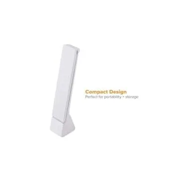 Bostitch Office KT-VLED1810-WHITE Powered Rechargeable Battery LED Desk Lamp, 3 Color Temperatures, Flip Open, White