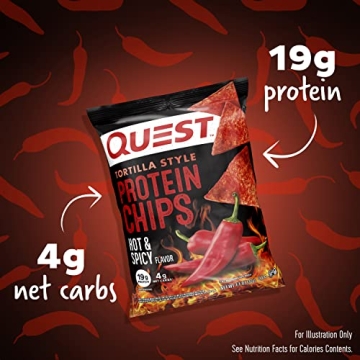 Quest Protein Chips Hot & Spicy 19g Protein 4g Net Carbs