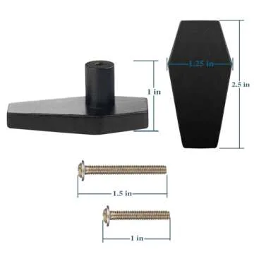 Gothvanity Coffin Cabinet Knobs 8 Pack - Gothic Decor Knobs for Kitchen Cabinet, Drawer Pull, Dresser and Cupboard Handle - Wood- 2.6 x 1.3 Inches - Black