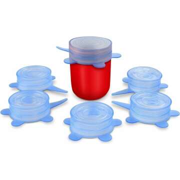 Orblue Stretchable Silicone Lids - 6-Pack for Food Storage
