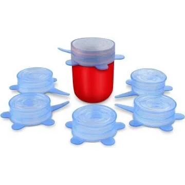 Orblue Stretchable Silicone Lids - 6-Pack for Food Storage