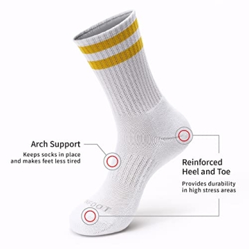MONFOOT Athletic Crew Socks Moisture Control Arch Support