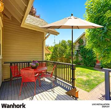 Wanhork Heavy Duty 304 Stainless Steel Patio Umbrella Holder,Deck Umbrella Holder,for Outdoor Fixed ...