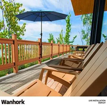 Wanhork Heavy Duty 304 Stainless Steel Patio Umbrella Holder,Deck Umbrella Holder,for Outdoor Fixed Deck Railing Post(Range/3in-6in) Umbrella Deck Mount(Post, Black)