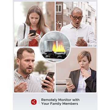 X-Sense Smart Smoke Detector Fire Alarm with Advanced Photoelectric Sensor, Wi-Fi Smoke Detector, App Notifications with Optional 24/7 Professional Monitoring Service, XS03-WX, 3-Pack