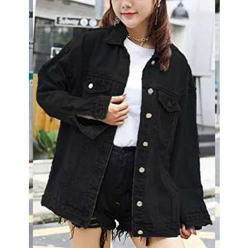 Omoone Women's Oversized Denim Jacket for Casual Style