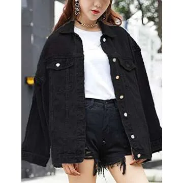 Omoone Women's Oversized Denim Jacket for Casual Style