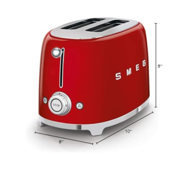 Smeg 2 Slice Toaster with Sandwich Rack Combo in Red